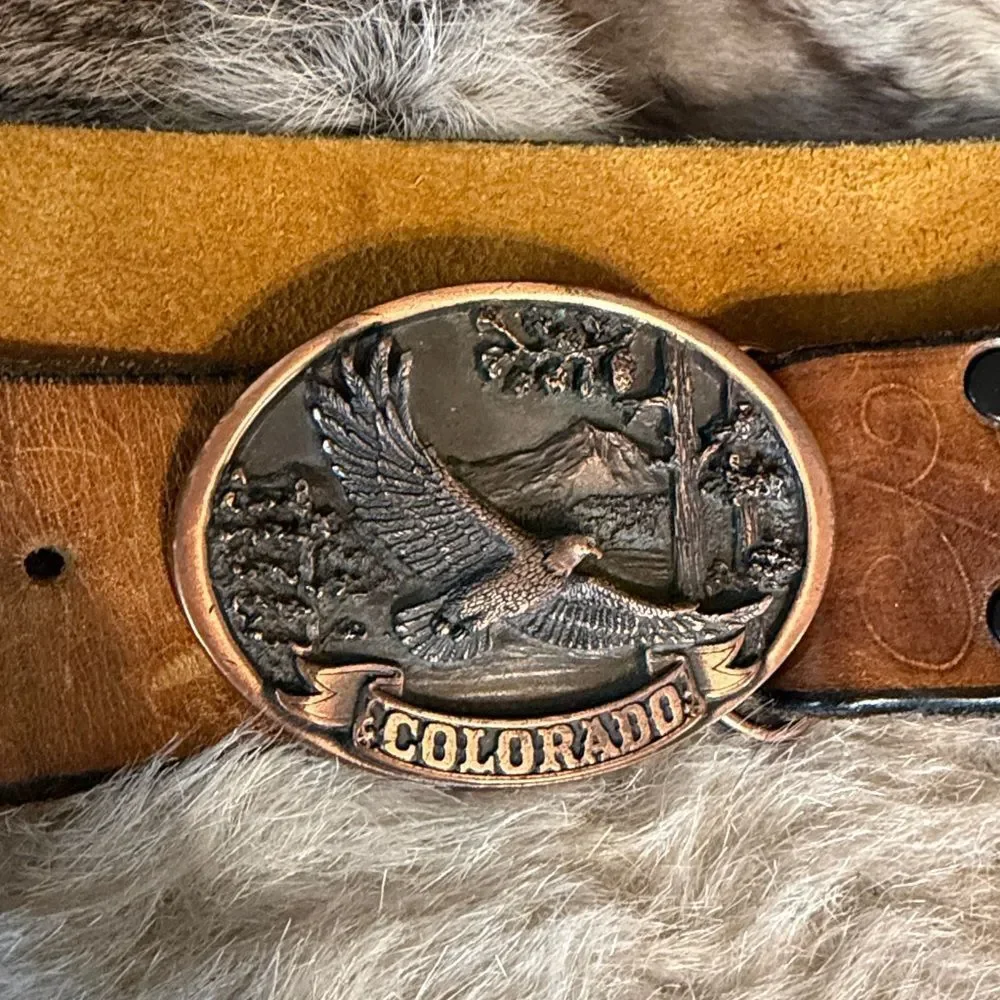 Tan leather  Belt with Buckle 32 (3045A)